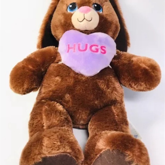 Build A Bear Dark Brown Floppy Ears Bunny Rabbit Plush Stuffed Toy Hugs - Picture 1 of 5